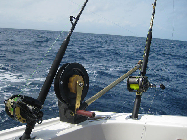 deeep sea fishing poles Heavy Saltwater Trolling/ Deep Drop Rod A unique gray Deep Sea Fishing Rod Stock