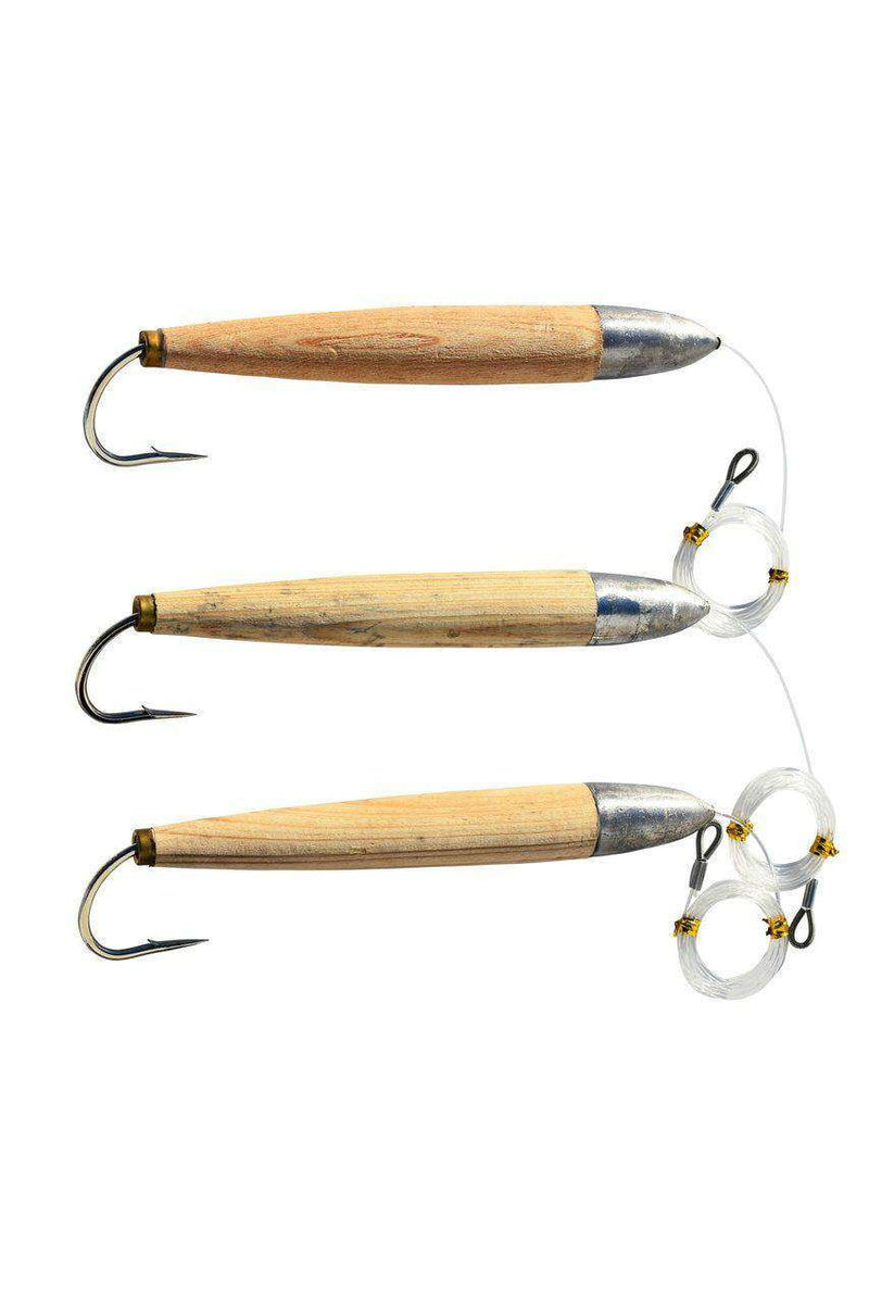 Cedar Plug Fishing Lures - 3 Pack, Mono Rigged, Fishing Lures - Eat My Tackle