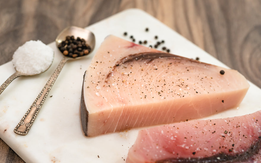 "Catch of the Month" September Recipe - Roasted Swordfish Steaks w/ Peppercorn Butter