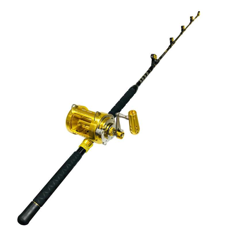50 Wide 2 speed Reel on a Blue Marlin Tournament Edition Straight Rod