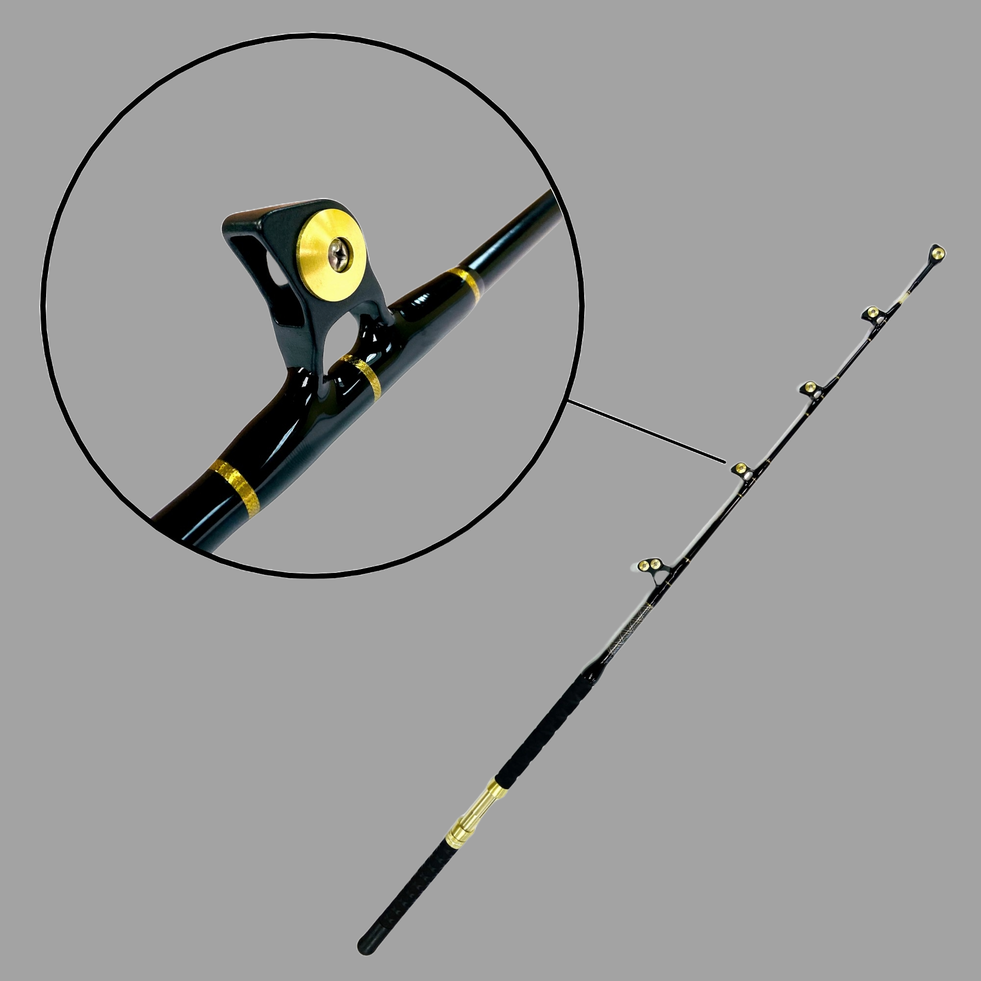 50 Wide 2 speed Reel on a Blue Marlin Tournament Edition Straight Rod