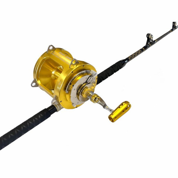 130W 2-Speed Reel On A Tournament Edition Straight Rod 2 Pack / 100lb Mono