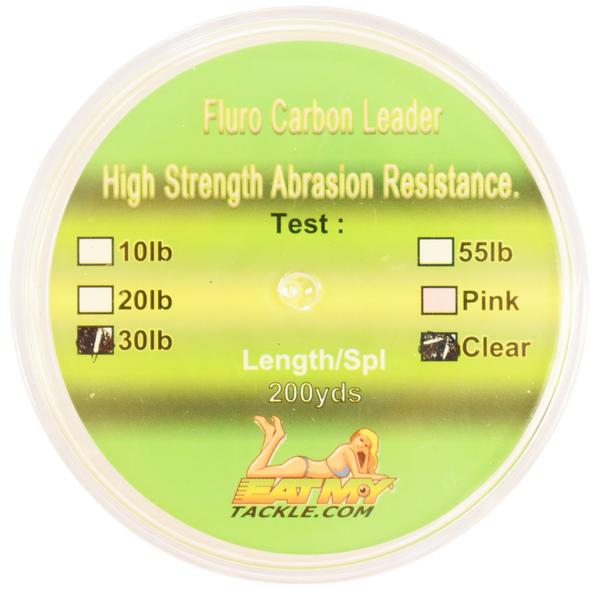 Clear Fluorocarbon Fishing Leader - 200 Yards | 10, 20, 30, or 55 lbs., Fishing Tackle - Eat My Tackle