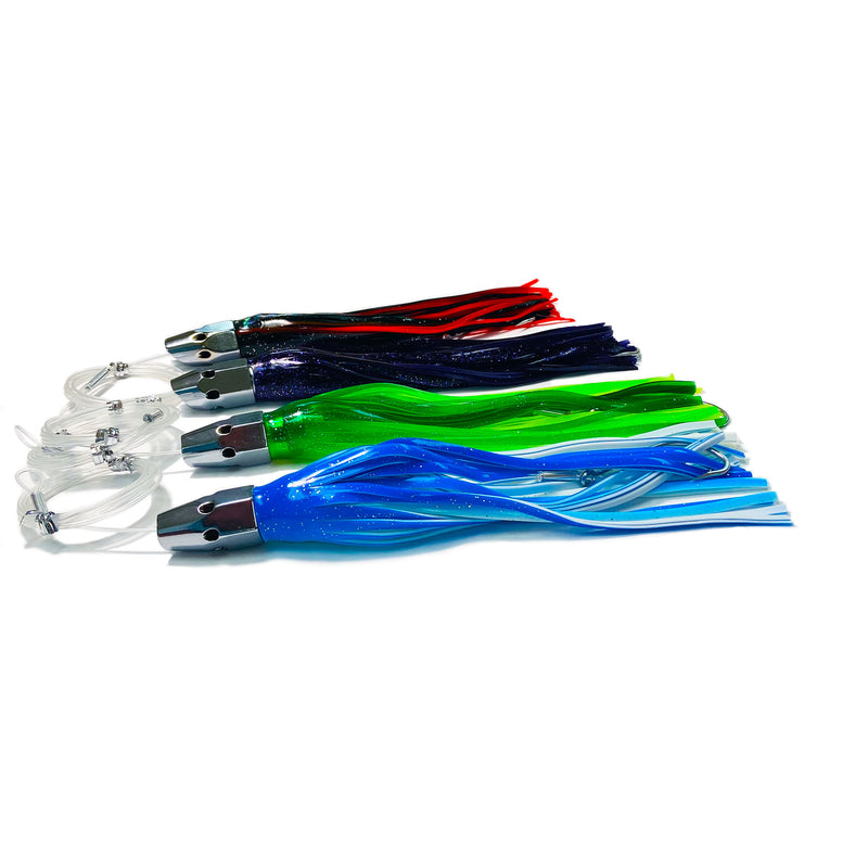 10 in. Variety Rigged Slant Head Trolling Lures (4 Pack)