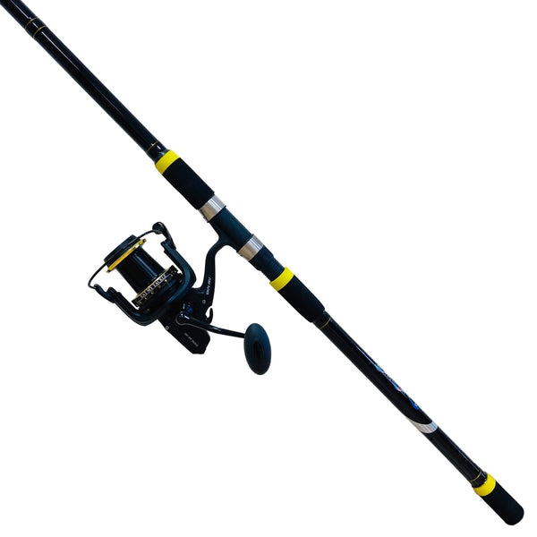 EatMyTackle Pro Spinner Saltwater Rod and Reel Combo | 2 Piece | 12-25 lb |  7' Spinning Reel | High Gear Ratio | 65 lb - 80 lb Braid