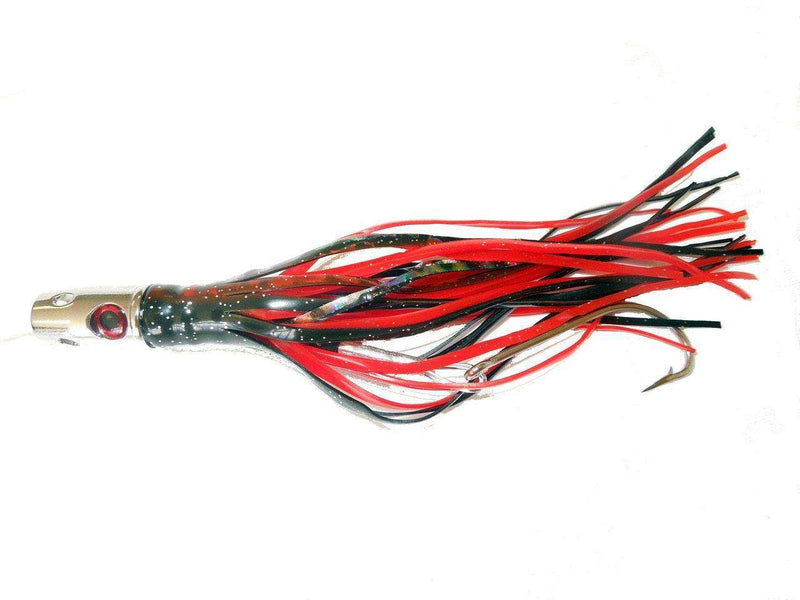 Red and Black 7 Mini Jet Fully Rigged Saltwater Fishing Lure.