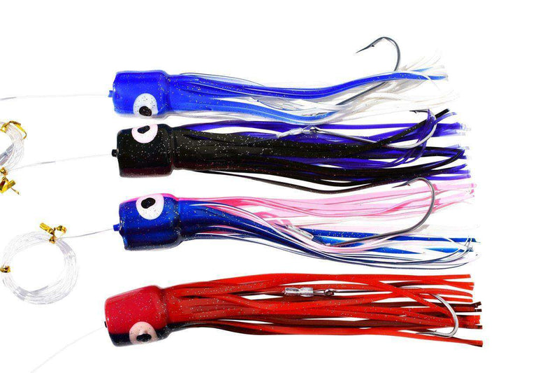Soft Head Squid Lure Variety 4 Pack - Medium, Mono Rigged, Fishing Lures - Eat My Tackle