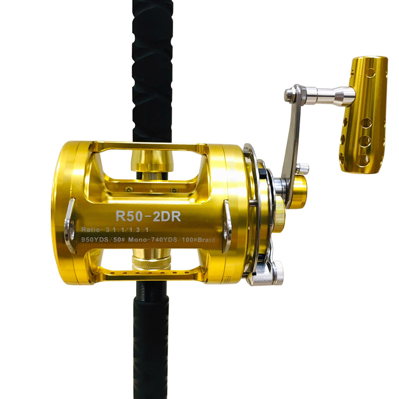 Eat My Tackle R-50 50W Big Game Reel 100-120lb Weight Straight Rod Combo