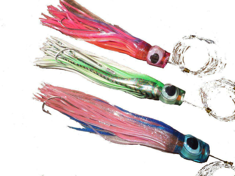 Billfish Butchers Trolling Lure Variety 3 Pack - Small, Mono Rigged, Fishing Lures - Eat My Tackle