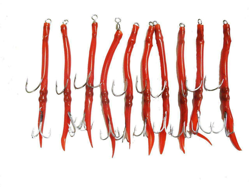 Eat My Tackle 10 Pack Red Rigged Tube Fishing Lures