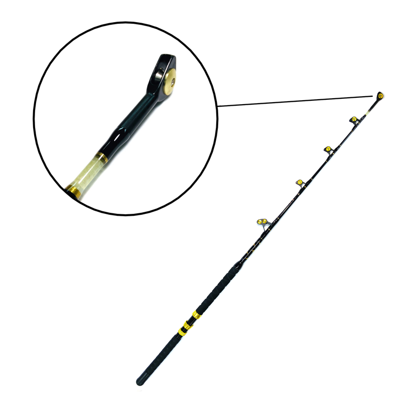 Saltwater Fishing Rod Fishing Pole 50-80 Lb All Roller Guides - fishingnew